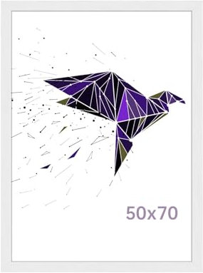 Generisch Bilderrahmen 50x70, Moderner Metallrahmen mit Bruchsicherem Glas, Silber Rahmen 70x50 Puzzle Wandrahmen, Fotorahmen aus Aluminiumlegierung Rahmen für Fotodisplays und Wohndekoration