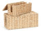 2 Stück Kabelbox, Handgefertigte Rattanimitation Kabelmanagementbox, Kabelbox mit Steckdosenleiste, Aufbewahrungsbox mit Abdeckung mit Seitlicher Öffnung zum Verstecken von Kabeln, Geeignet für Büro