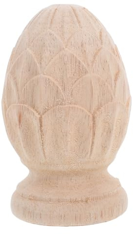 Beatifufu Pineapple Carved Wood Finials for Staircases - Decorative Newel Post Toppers European Style Column Ends for DIY Crafts and Home Railing Enhancements 4.72 Inch