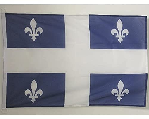 BANDERA NAUTICA de QUEBEC 45x30cm - Pabellón de conveniencia PROVINCIA CANADÁ DE QUEBEC 30 x 45 cm anillos - AZ FLAG