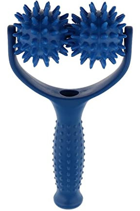 Rouleau de Massage Dos Pieds Visage Musculation - Ball de Massage Boule Masseur à Picot avec Poignée pour Soulager la Raideur Musculaire, Bleu