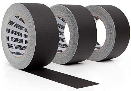 Lockport Black Gaffers Tape 3 Pack - 90 Ft x 2 Inch - Waterproof, No Residue, Non-Reflective, Easy Tear - Black Gaffer Tape for Photography, Filming, Stage, Production, and Backdrops