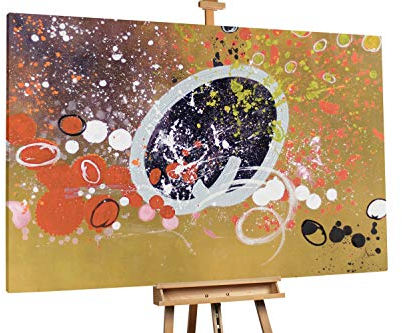 KunstLoft® XXL Gemälde 'Bunte Fantasie' 180x120cm | original handgemalte Bilder | Fluid Painting Bunt Braun | Leinwand-Bild Ölgemälde einteilig groß | Modernes Kunst Ölbild