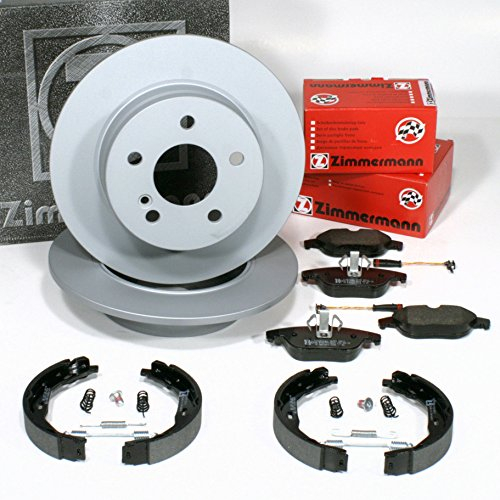 Autoparts-Online Set 60015806 Zimmermann Bremsscheiben unbelüftet Coat Z Bremsen Bremsbeläge Handbremse Zubehör für hinten die Hinterachse