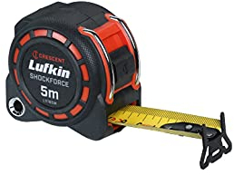 Lufkin L1116CM 3cm x 5m Shockforce Doppelseitiges Maßband, 30 Meter Fall Getestet - Version mit Gelber Klinge