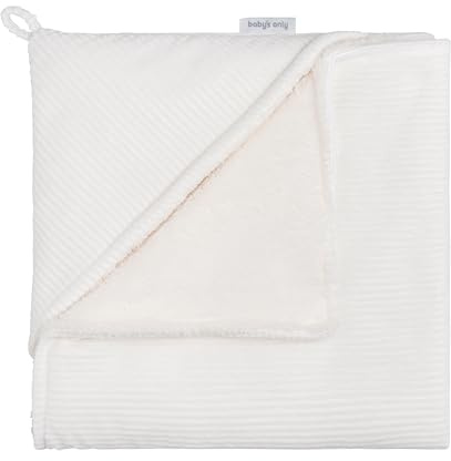 Baby's Only - Baby Kapuzendecke Sense - Einschlagdecke Babyschale - Maxi Cosi Decke - für 5-Punkt-Gurten Autositz - Wickeldecke - Mit Rib Corduroy - 75x75 cm - Weiß