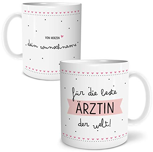 OWLBOOK® Personalisierte Geschenke für Frauen Geschenke für Äztin Tasse Personalisiert Beste Ärztin Tasse mit Spruch Geschenke Geschenkideen für alle Ärztinnen als Dankeschön 300 ml Keramik