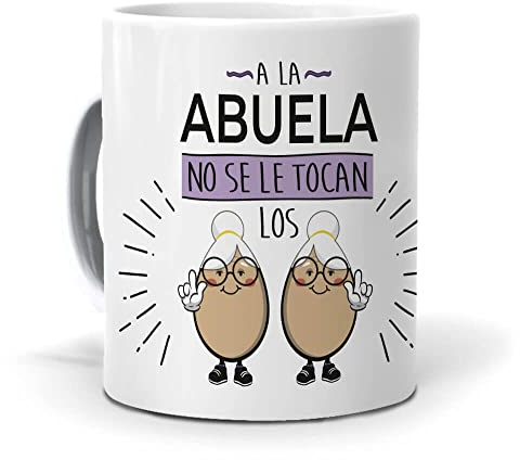 Taza Café Para Abuela | A La Abuela No Se Le Tocan Los ... |Regalos Divertidos Y Originales Para Abuelita | Día De La Madre, Del Abuelo | Idea Tazas Desayuno Y Té Con Frases | Cerámica 350 ML