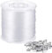 Sumind 200 m Angelschnur Transparent 0.8 mm klarer Nylonfaden Schlaufenmanschette für Nylon Angelsehne Nylonschnur zum Aufhängen von Ornamenten Schmuckherstellung