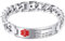 MOWOM Medical Alert Armband benutzerdefinierte Gravur, 7-9 Zoll, Identifizierung Allergie Leben Medic Name ID für Männer Frauen Edelstahlkette Armbänder - (Bundle mit Notfallkarte, Halter)