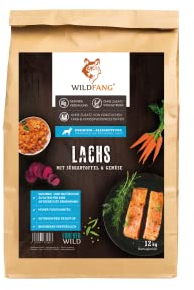 Wildfang® Hundefutter - Trocken - Getreidefreies Hundefutter - Premium Trockenfutter (12 kg, Lachs mit Süßkartoffel für Welpen)