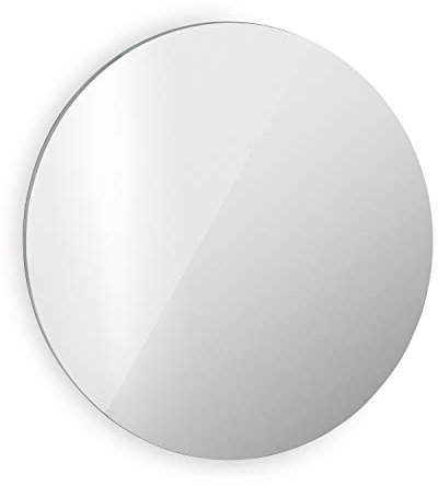 KLARSTEIN Marvel Mirror - Radiatore a Infrarossi, Stufa Elettrica, Pannello Elettrico, Superficie a Specchio, Diametro: ca. 85 cm, 300 Watt, a Parete, Spegnimento Automatico, Rotondo, Argento