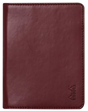 Rhodia 212008C - Mappe für Block oder Notizheft Rhodiarama - N°12, für DIN B7 (8,5x12 cm) 10,5x14 cm, elegant und praktisch, Weinrot, 1 Stück