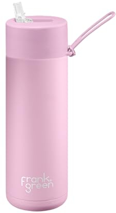 frank green Insulated Water Bottle for Cold Or Hot Drinks - 595ml/20oz Metal Bottle with Straw Lid, Ceramic Insulated, Stainless Steel, Triple Wall Vacuum - Purple Lilac Haze by frank green