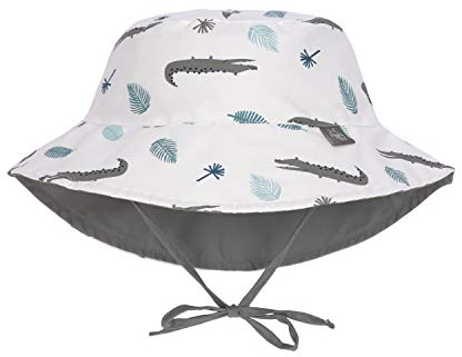 LÄSSIG Splash & Fun Baby und Kleinkind Sonnenhut Fischerhut mit UV-Schutz Crocodile White 50/51 19-36 Monate