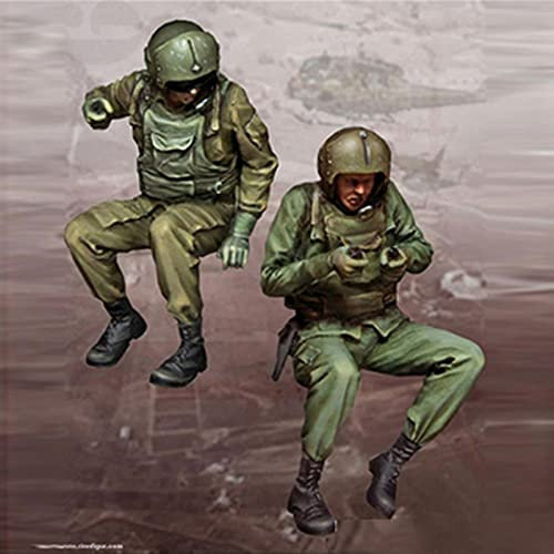 Risjc 1:35 Vietnamkrieg US Army Helikopter Pilot Resin Soldat Modell (2 Personen) unbemalt und unmontiert Miniaturmodellbausatz/R51510