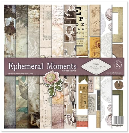 ITD Collection - Scrapbook Papier - Scrapbooking Set - Motivpapier zum Basteln - Dekorpapier 12x12 inches - 310 x 310 mm - 10 Blatt + 1 – Ephemeral Moments - SLS-036