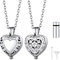U7 Ashes Jewellery Necklaces For Women Stainless Steel Pet Cremation Urns Heart Locket Pendant Necklace