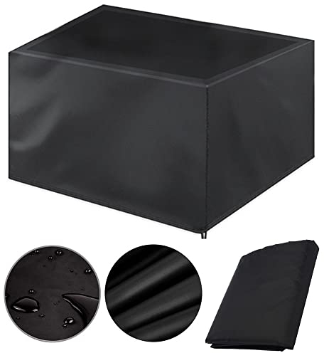 Abdeckung für Gartenmöbel Wasserdicht 150x90x75cm, Multi-Größe Abdeckhaube für Gartenmöbel Rechteckige Sitzgarnituren Regenschutz und Staubfest Anti-UV Schwerlast - Oxford Gewebe schwarz (150x90x75cm)