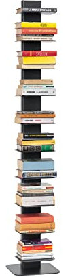 ALUBOX DEMETRA Libreria Verticale A Colonna Da Terra Autoportante 167X30X30 Cm Libreria Scaffale In Alluminio E Lamiera Zincata Libreria Salvaspazio 16 Kg Con 10 Mensole Da 17X23 Cm (ANTRACITE)