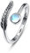Geburtsstein Damen Verstellbarer Ring 925 Sterling silber Feder ring Birthstone Schmuck Geburtstag Geschenk für Frauen Mädchen
