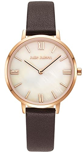 Julie Julsen JJW1431RGL-13 Basic Uhr Damenuhr Leder Metall 3 bar Analog braun
