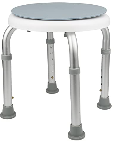 Tabouret de Douche pivotant à 360°Hauteur réglable Aide à la Douche siège de Bain antidérapant en Aluminium pour Personnes âgées, Femmes Enceintes