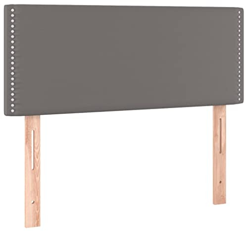 vidaXL Kopfteil, Bettkopfteil mit Holzbeinen, Höhenverstellbar Polsterkopfteil für Bett, Betthaupt Bettzubehör Schlafzimmer, Grau 100x5x78/88cm Kunstleder