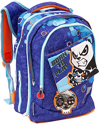 Go Pop – erweiterbarer Rucksack – mit 3 austauschbaren Frontgrafiken und Pop-Up, 3 Fächer mit Reißverschluss, gepolsterter Rücken und Schultergurten, geeignet für die Grundschule, 31 L x 43 H x 17,5 T