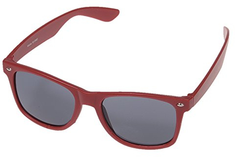 Miobo Sonnenbrillen Party Brillen 1980 style Retro Atzen Nerdbrille Hornbrille Sonnenbrille oder Klarglas Schwarz (Weinrot Sonnenbrille)