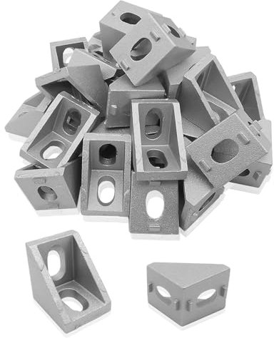 iYueMps 25 pcs 2020 Corner Bracket Aluminum Alloy for 20 Aluminum Profile Extrusions,90 Degree Right Angle Joint Brace Fastener for 3D Printer Cutting Machine