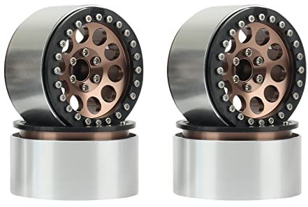 TOCHCA 4 Stück Metall 2.2 Beadlock-Radnabenfelge für 1/10 RC Crawler Axial SCX10 RR10 Wraith 90056 90048 TRX4-6,4