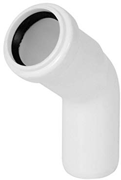 HT-Barco DN 40 45° bianco | angolo tubo di scarico 45° | HT-arco sanitario, resistente alle temperature