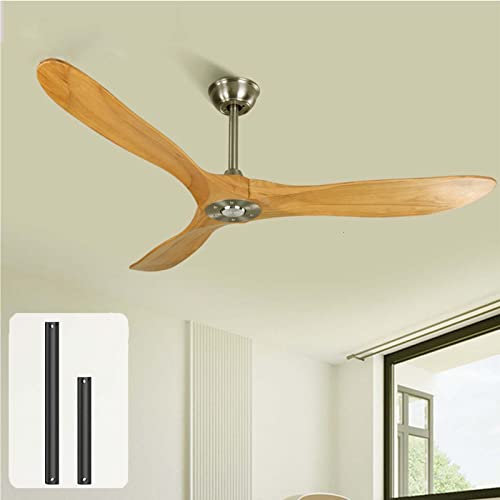 SHAIRMB 60 Inch Ceiling Fan, Outdoor Ceiling Fan, Wooden Ceiling Fan without Lighting, Ceiling Fan with Remote Control, can be used in Damp Environments, for Indoor Outdoor Patio,D,60in