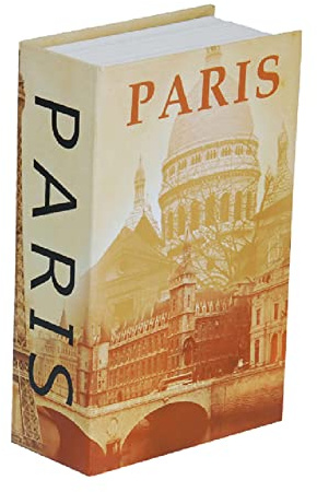 MICEL - 13404 - Sicherheitsbox in Buchform, Sicherheit Camouflage, Buch Paris, Öffnung mit Schlüssel, Braun, 155 x 240 x 55 mm