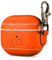 Dreem Om AirPods 3 Vegane Ledertasche mit Clip - Kompatibel mit Apple Bluetooth Wireless Earbuds für iPhone - Orange