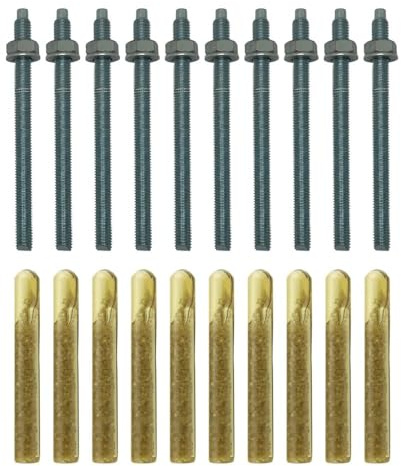 BATIFIX Verbundanker Set M10x165 Verzinkter Stahl - 10 Stück | Patrone + Ankerstange, Styrolfrei Option 1, Schwerlast-Anker, Schwerlast-dübel, Gewinde