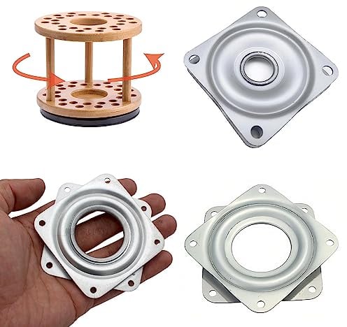 Drehteller Quadratischer,Stahlkugel Drehteller,Drehscheibe Drehteller Sitzdrehbasis 360°,Drehlager Drehbeschlag,für Stühle Hocker, Möbel, Fernsehtisch, Küchenregal,4pcs
