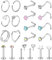 Adramata 20 Stück 20G Nasenpiercing Chirurgenstahl, 2MM Multicolor CZ Herz Nasenpiercing Stecker, L Förmig Nasenstecker Spirale Nasenpiercing Set Silber/Gold Nasenring Piercing,S