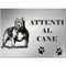 INDIGOS UG - Pitbull - Cartello - ATTENTI AL CANE - da 20x15 cm - Pannello composito in alluminio - per cancello, recinzione, sicurezza, porta e giardino