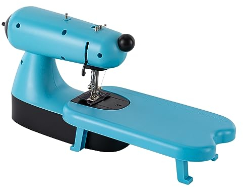 Mini Nähmaschine Mit Verlängerungstisch Automatisches Nähset Elektrische Tragbare Nutzstich-Nähmaschine Für Kleidung Haushalt DIY Handnähmaschine (Blau)