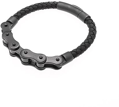 BISONBLUE Armbänder Herren Armband Geschenk Armreif Fahrradkette Armband Herren Fahrrad Motorrad Herren Lederarmband Punk Rock Ghost Rider