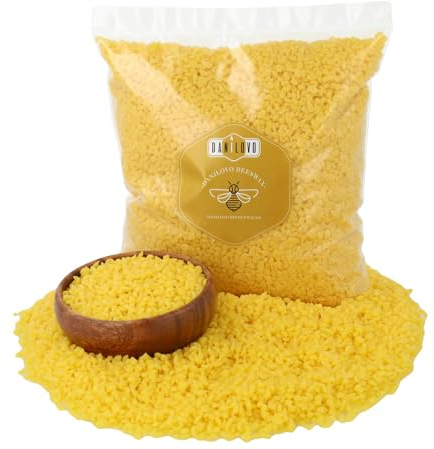 Danilovo Bienenwachs Pastillen 910 g – Kerzenwachs – Geeignet zum Seife Selber Machen oder als Bienenwachs für Kosmetik – Ohne Zusatzstoffe – von Danilovo [Gelb]