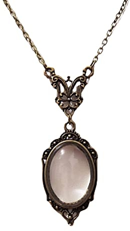 MULAIDI Monokel Brille Lupe Lupe Halskette Mit Langer Kette Lesehilfe Für Bibliothek Lesen Vergrößerung Halskette Schmuck Dekor Lupe Halskette Für Frauen Oval