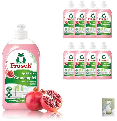 Frosch Geschirrspülmittel Granatapfel Spül-Balsam 500 ml, 8er Pack (8 x 500 ml) und Celexqua Reinigungsratgeber (e-Book)