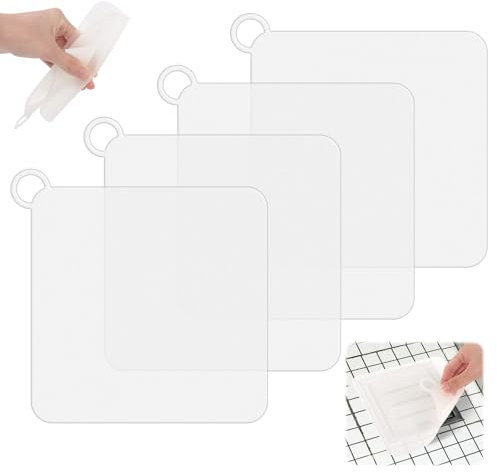 UKOFEW 4 Piezas Tapa Desague Ducha,15 * 15cm Tapones De Silicona,Tapón Ducha Antiolores,Tapón de Drenaje Universal para Baño,para Ducha y Lavabo, Baño, Cocina(Blanco)