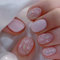 Ceboic 24 Pièces Faux Ongles Court Amande French Press on Nails Tulipes Violettes Faux Ongles à Coller Acrylique Couverture Complète Capsules Ongles pour Femmes et Filles Nail Art