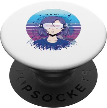 Virtuelle Realität VR Metaverse Gaming Digitale Kunst PopSockets mit austauschbarem PopGrip
