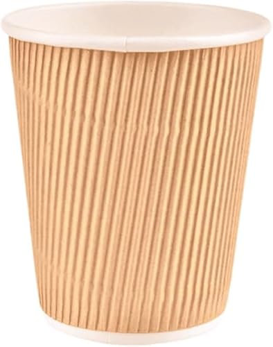 500 vasos de papel kraft ondulados triples de 16 onzas