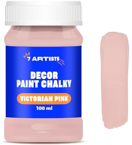 7 Artists Chalk Paint Viktorianisches Rosa 100 ml Kreidefarbe für Möbel | Kreidefarbe für Holz auf Wasserbasis - Viktorianisches Rosa Farbe für Möbel ohne Schleifen | Kreidefarbe Möbel, Wand, Holz